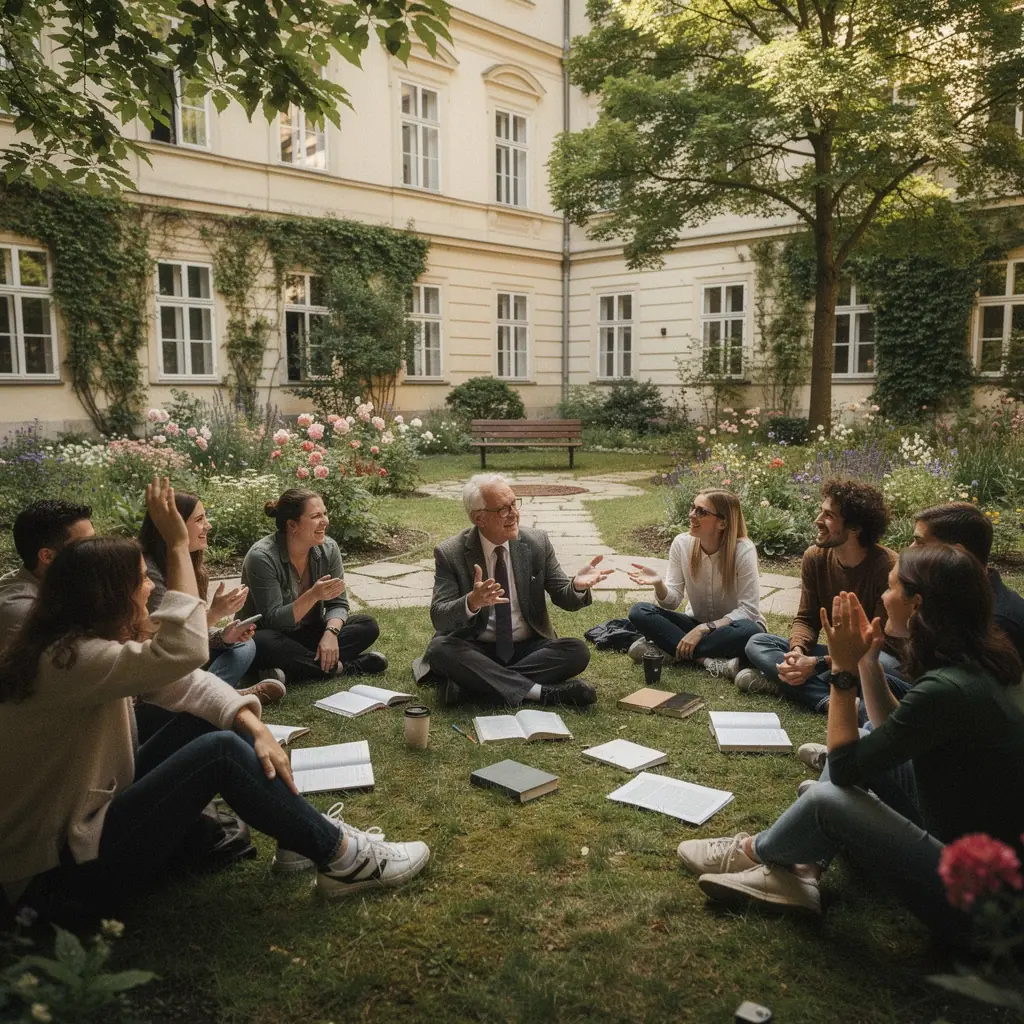 Ein Leser, der tief in ein klassisches Philosophiewerk vertieft ist.