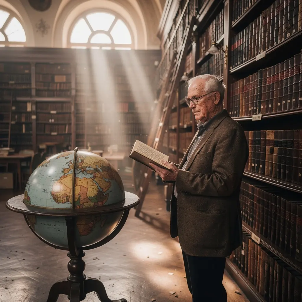 Ein Stapel von Philosophiebüchern auf einem Holztisch mit einer Tasse Kaffee daneben.